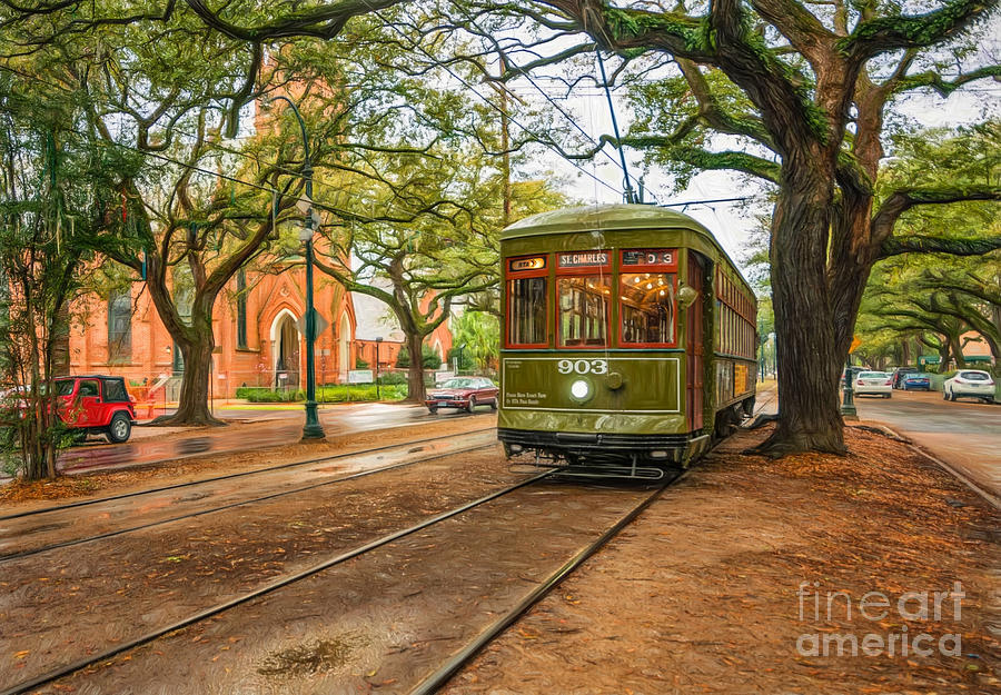 New Orleans Photograph - St. Charles Ave Streetcar NOLA by Kathleen K Parker