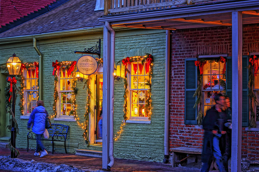 St Charles Missouri Store on Main at Christmas DSC02941 Photograph by Greg Kluempers