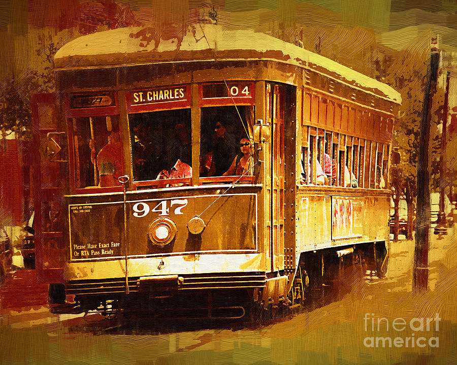 St Charles Street Car Painting by Kirt Tisdale