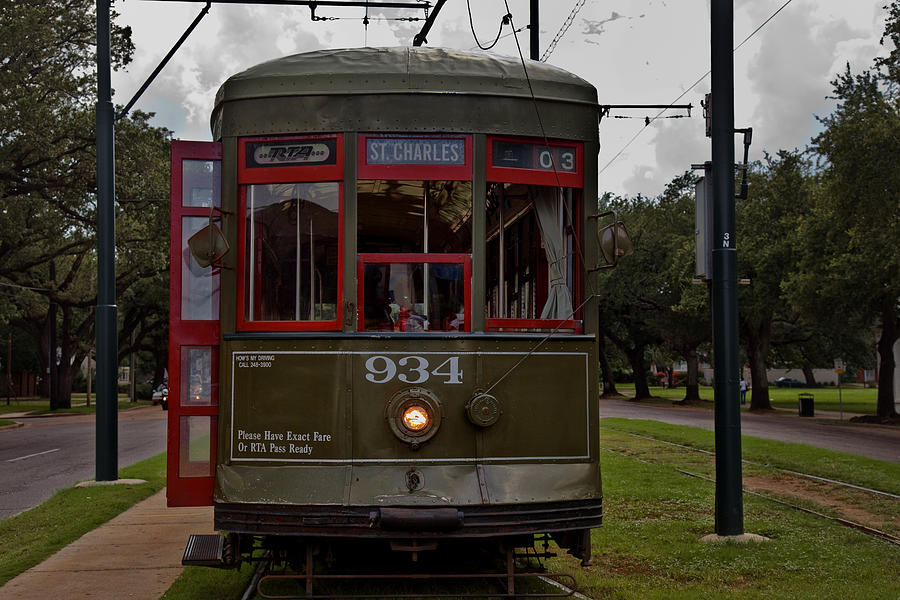 Transportation Photograph - St Charles Streetcar by Diana Powell