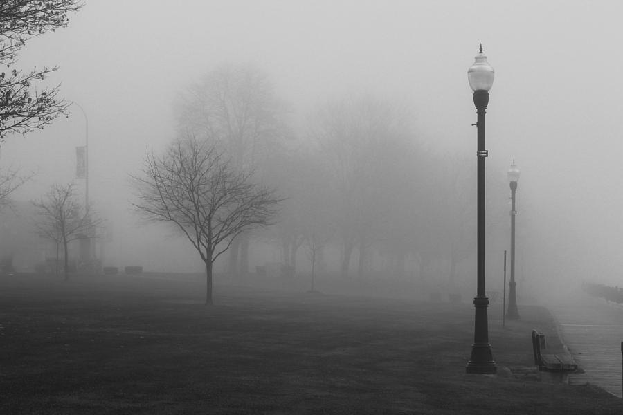 St. Clair Park in Fog Photograph by Mary Bedy