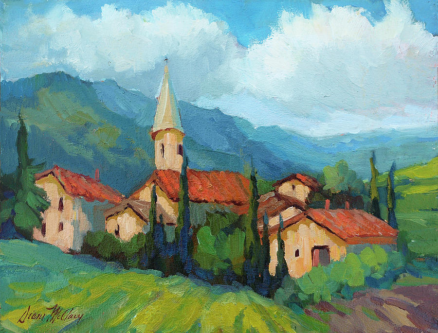 St. Colombe Provence Painting by Diane McClary