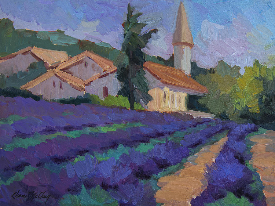 St. Columne Lavender Field Painting by Diane McClary