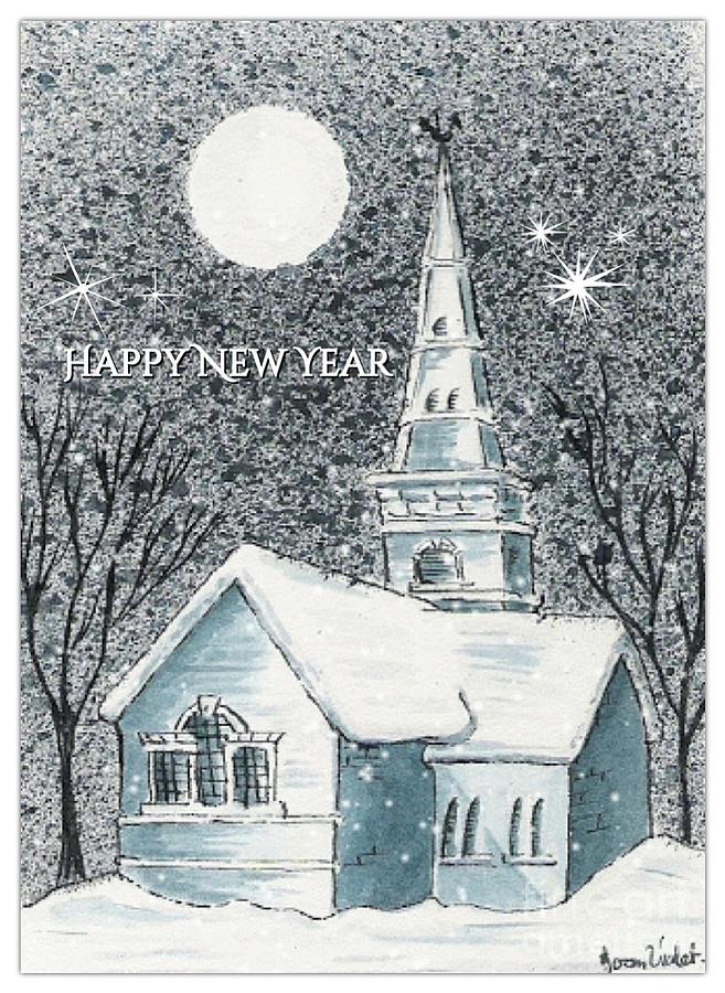St Cuthberts in the Snow New Year Greeting Photograph by Joan-Violet Stretch