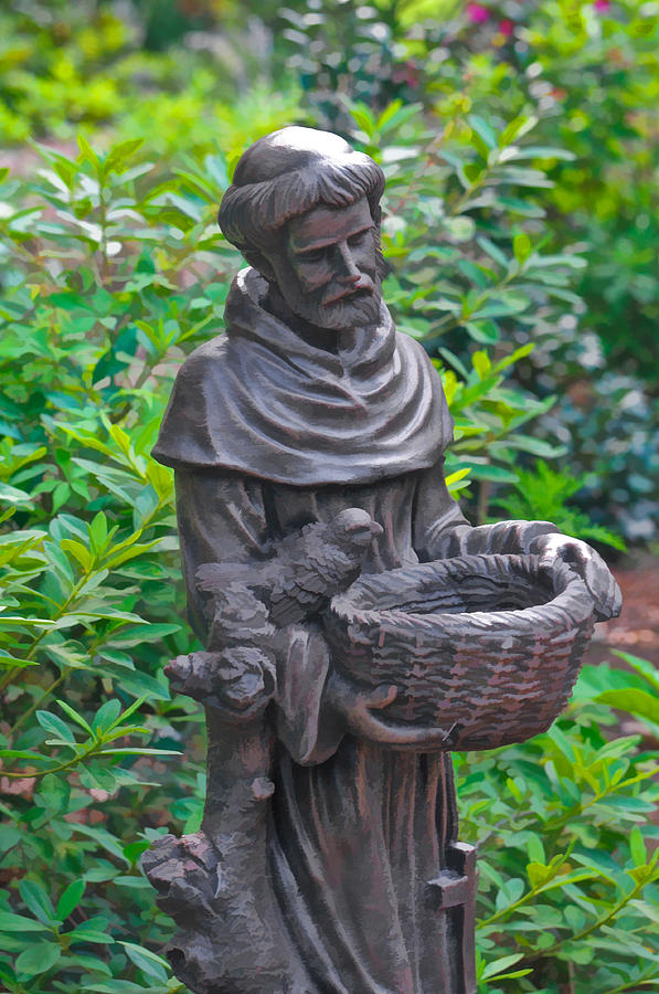St Francis of Assisi Garden Statute Photograph by Ginger Wakem
