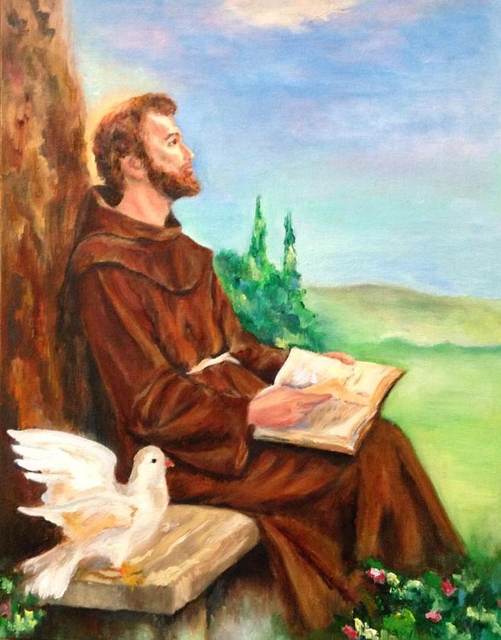 St. Francis Of Assisi Replica Painting by Sharon Clossick