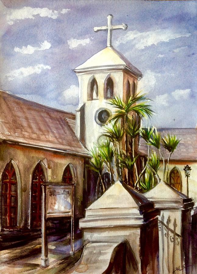 St. Francis Xavier Cathedral Painting by Katerina Kovatcheva