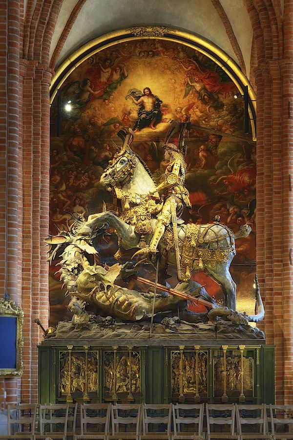 St. George and The Dragon - Stockholm Cathedral - Sweden Photograph by Photography  By Sai
