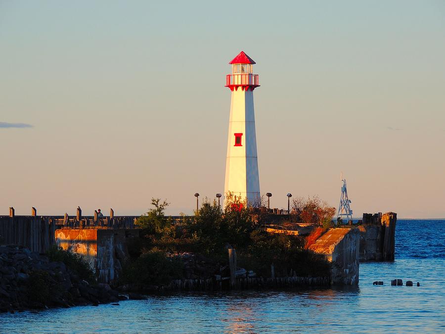 St. Ignace Lighthouse Evening Light Photograph