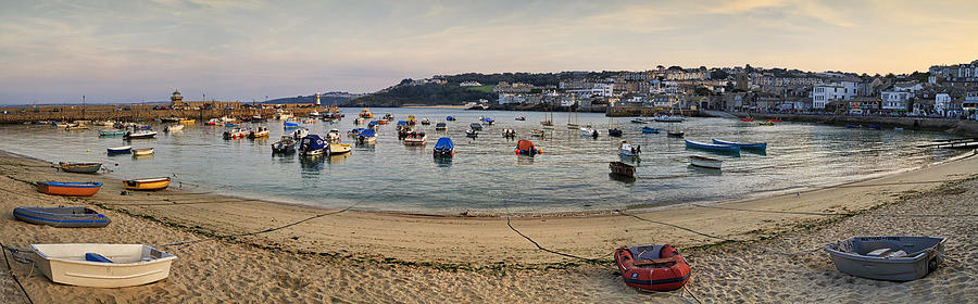 St Ives Harbour Panorama Photograph by Shirley Mitchell
