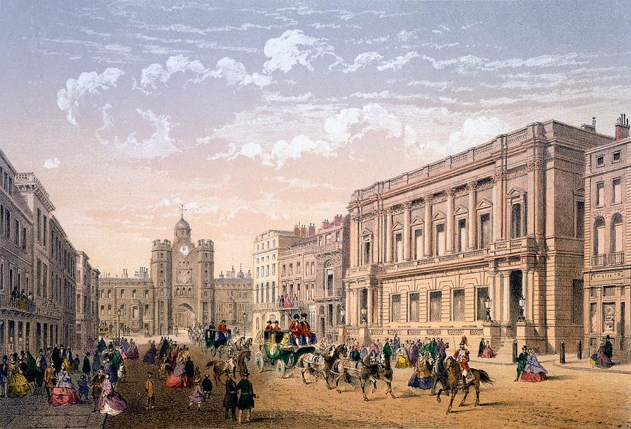 London Drawing - St James Palace And Conservative Club by Achille-Louis Martinet
