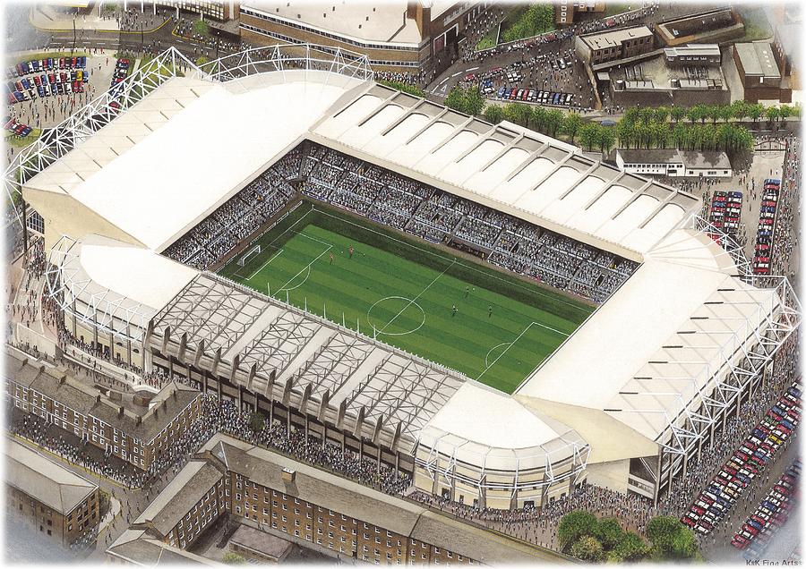 Football Painting - St James Park - Newcastle United by Kevin Fletcher
