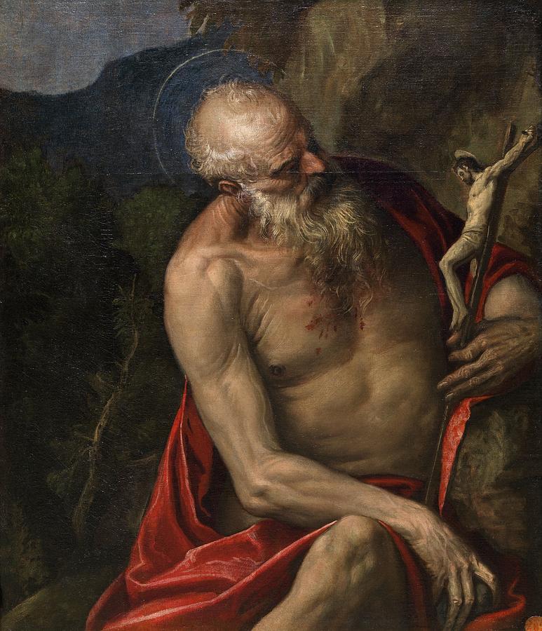 St. Jerome meditating Painting by Paolo Veronese