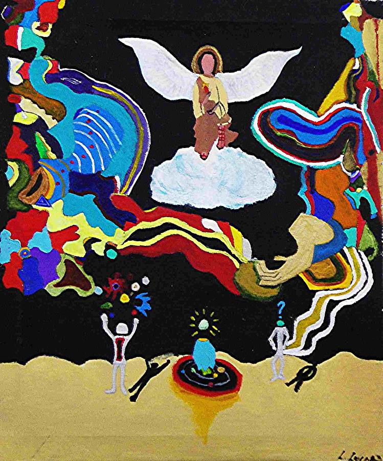 Cloud Painting - St Jhudiel Angel of Mercy The Initial Visit by Lonzo Lucas Jr
