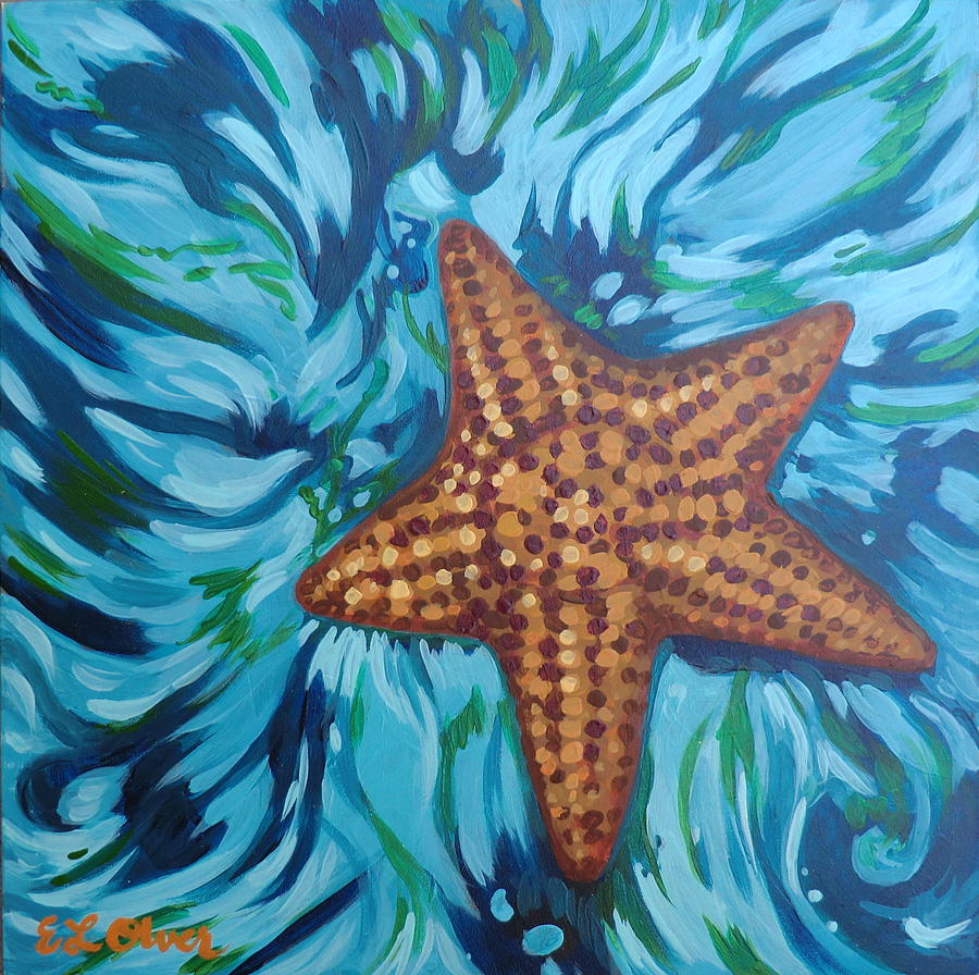 St John Starfish Painting by Elisabeth Olver