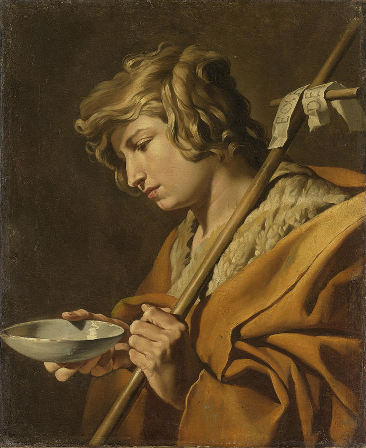 St John The Baptist, Attributed To Matthias Stom Drawing by Litz