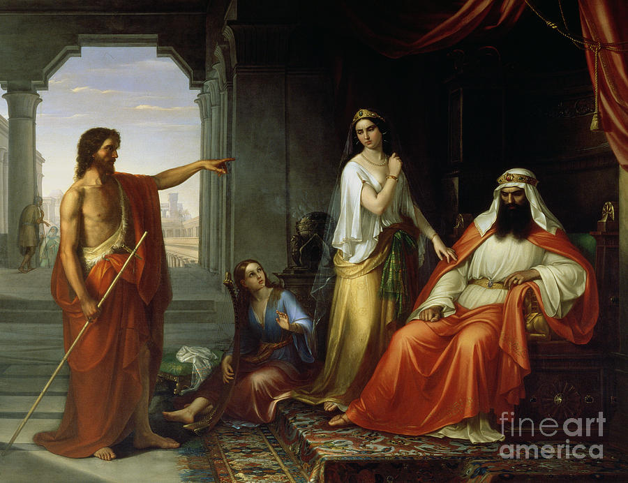 Saint John the Baptist rebuking Herod Painting by Giovanni Fattori