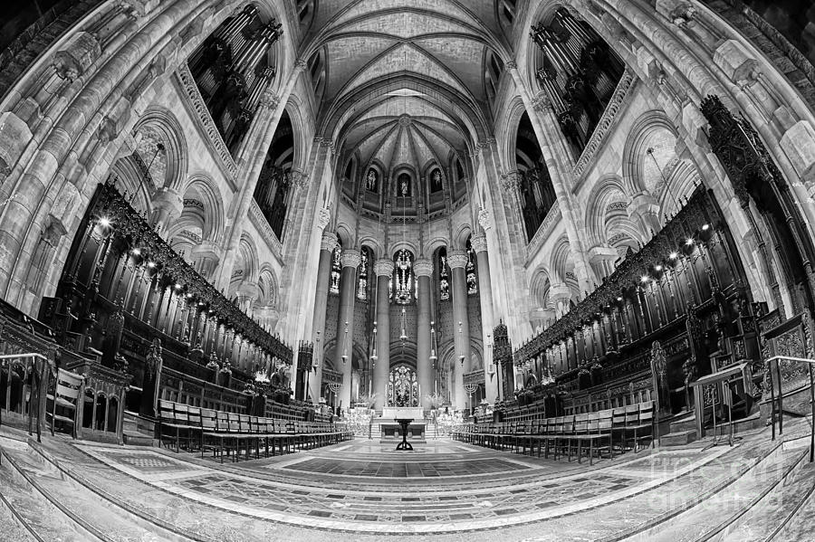 St John the Divine Sanctuary bw Photograph by Jerry Fornarotto
