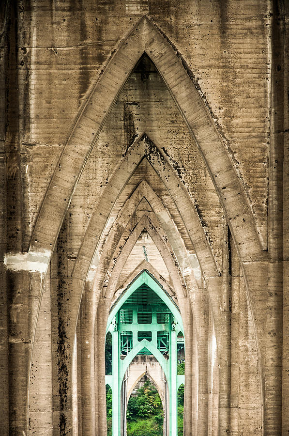 Portland Photograph - St. Johns Arches by Brian Bonham