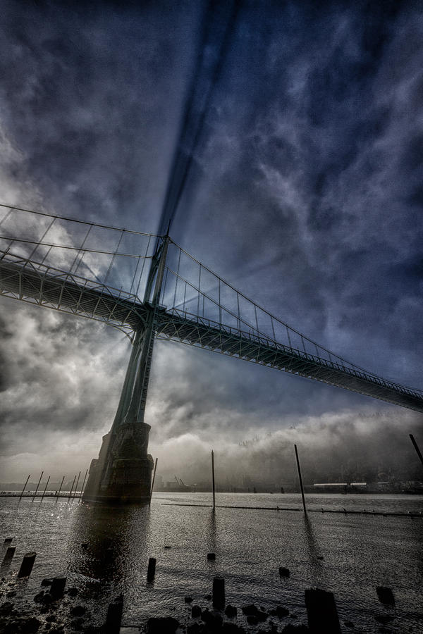St Johns Bridge In Fog Photograph by Robert Woodward