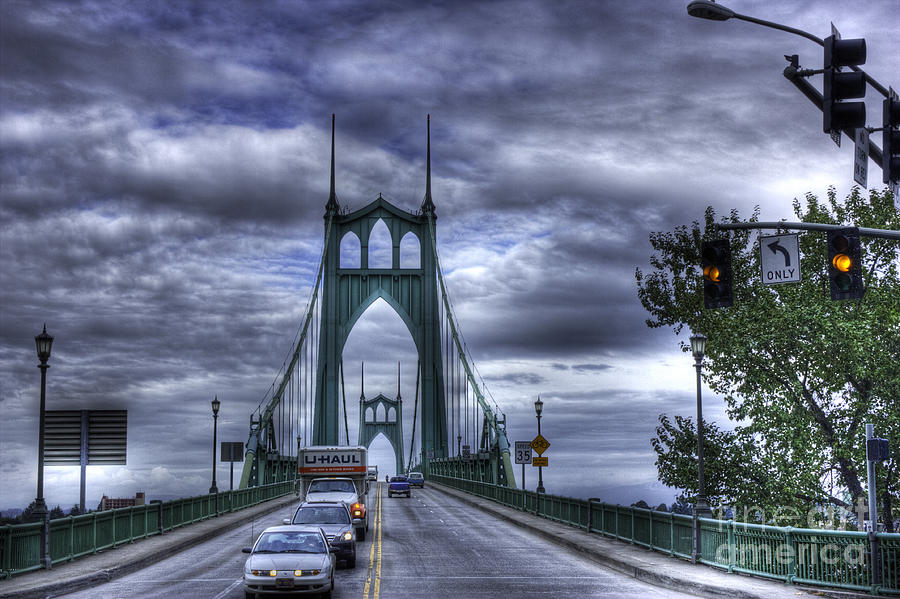 St Johns Bridge in Portland Photograph by David Bearden
