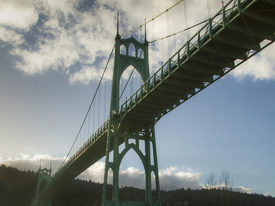 Portland Photograph - St Johns Bridge by Jean Noren