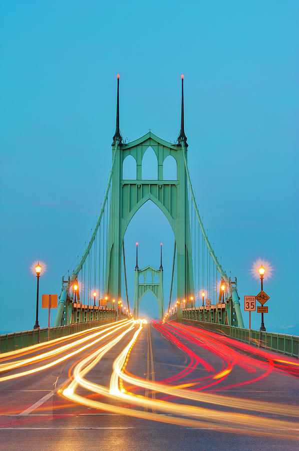 Portland Photograph - St. Johns Bridge, Portland, Oregon by Terenceleezy