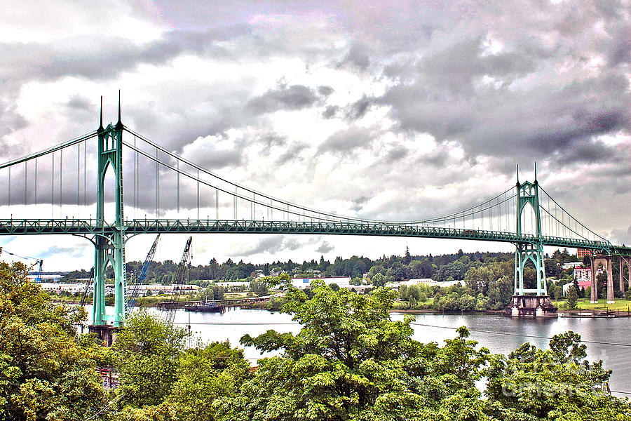 St Johns Bridge Portland Photograph by Toula Mavridou-Messer