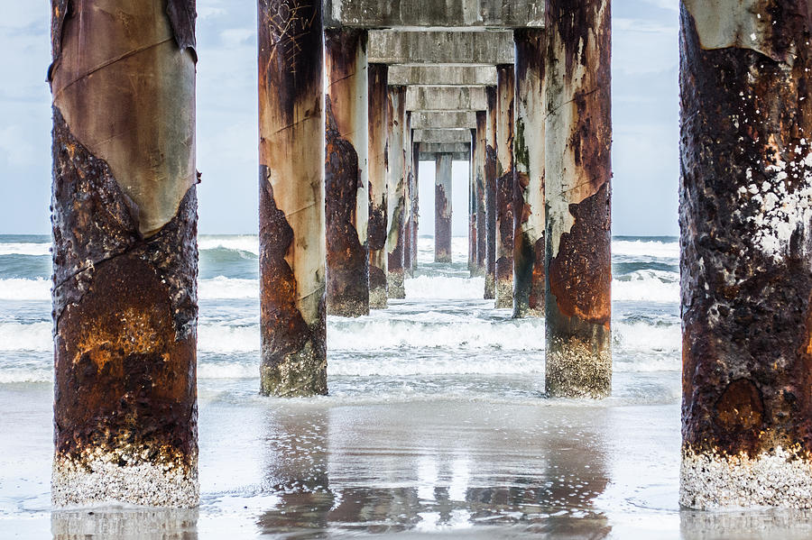 St Johns County Ocean Pier In Saint Augustine Florida #2 Photograph by Parker Cunningham