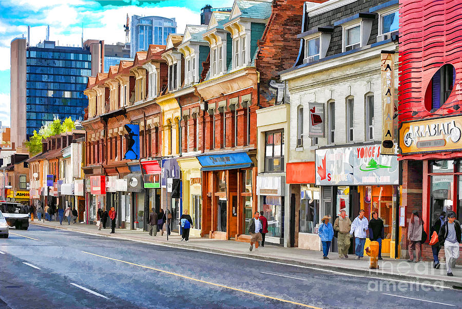 Yonge Street in Toronto Digital Art by Les Palenik