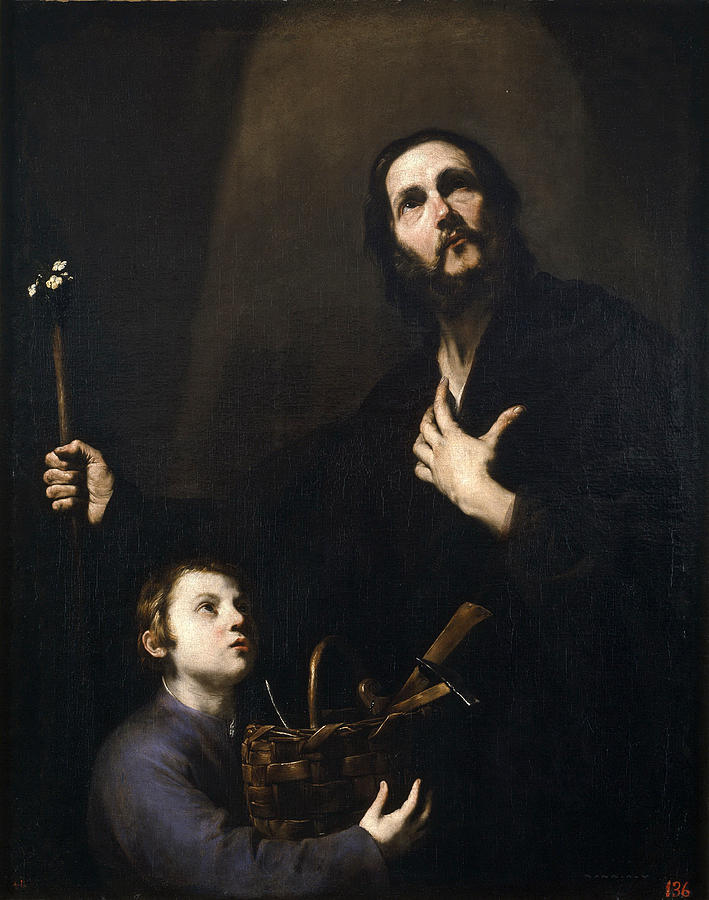 Jusepe De Ribera Painting - St Joseph and the Jesus Child by Jusepe de Ribera