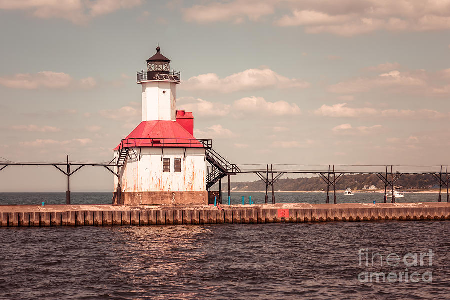 St. Joseph Lighthouse Vintage Picture Photo Photograph by Paul Velgos ...