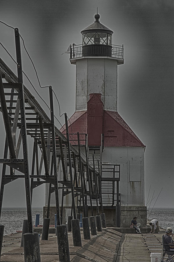 St. Joseph North Pier Lighthouse Lake Michigan Photograph by Jack R Perry