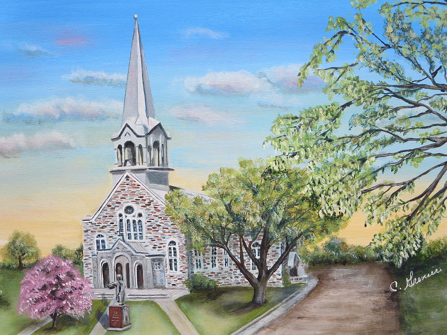 St-Jovite Church Painting by Christine Grenier - Fine Art America
