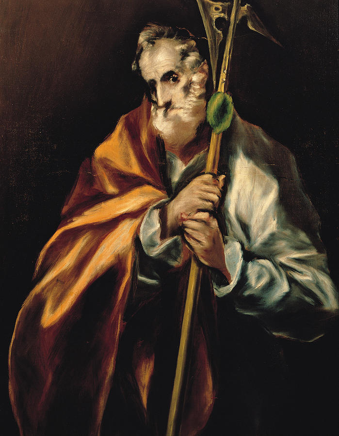 El Greco Painting - St Jude Thaddeus by Celestial Images