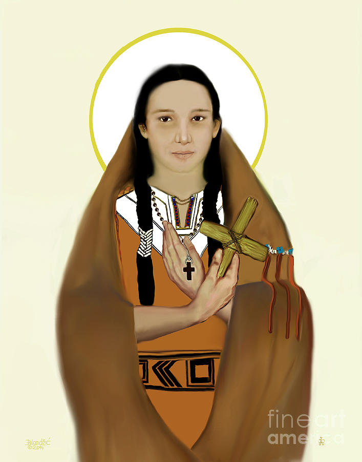 St Kateri Tekakwitha Digital Art by Zeljko Bilandzic - Pixels