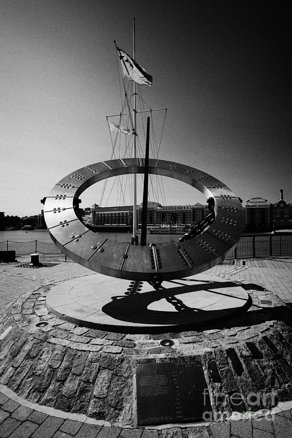 St Katherines Dock Sundial At The Tower Hotel London England Uk Photograph By Joe Fox