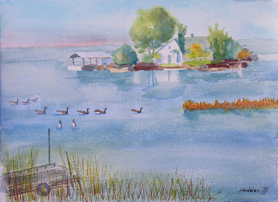 Landscape Painting - St Lawrence River Living by Robert P Hedden