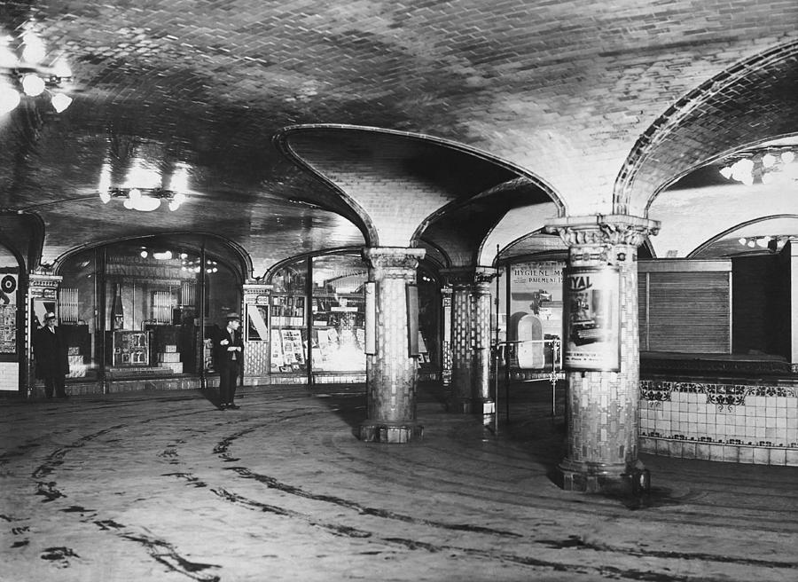 Paris Photograph - St. Lazare Subway Station by Underwood Archives