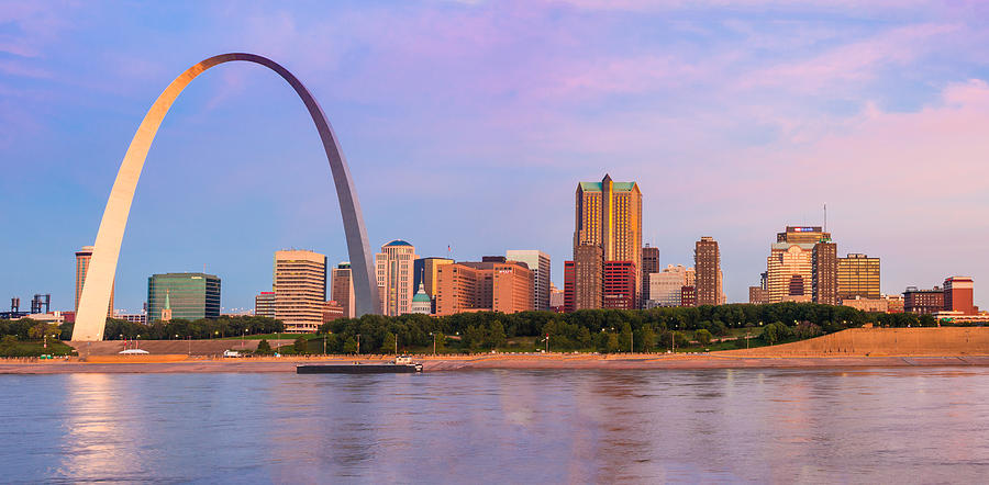 St Louis Arch and Skyline at the Mississippi Photograph by Semmick Photo