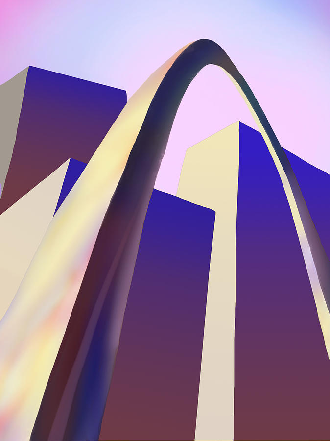 St Louis Arch with the city skyline Digital Art by Garry McMichael