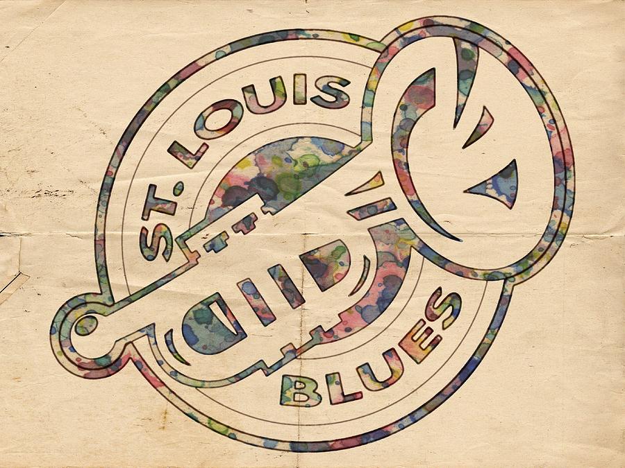 St Louis Blues Retro Poster Painting by Florian Rodarte