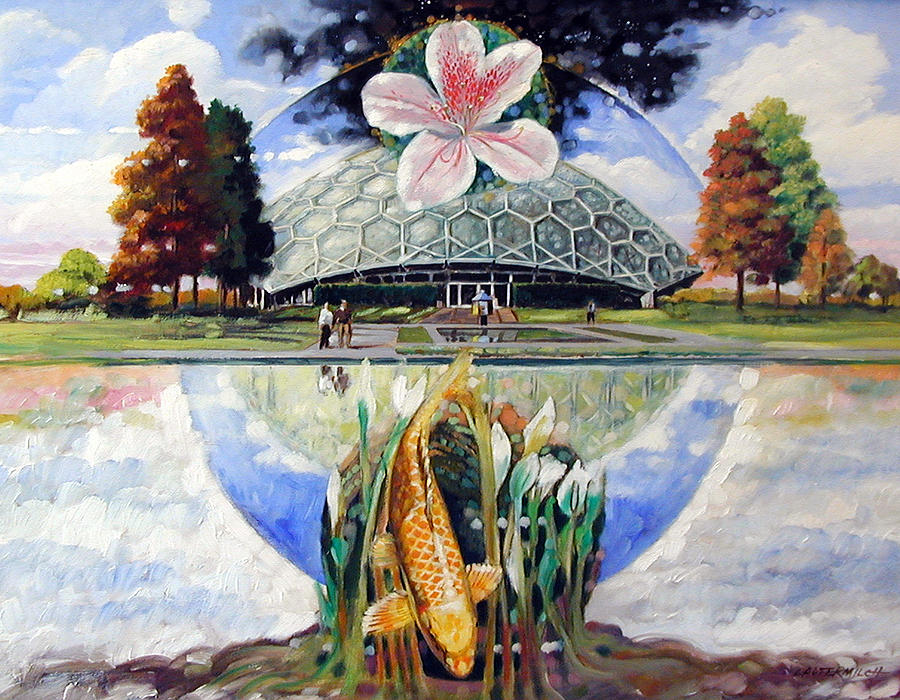 St. Louis Painting - St. Louis Botanical Garden by John Lautermilch