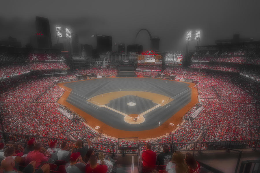 St. Louis Cardinals Photograph - St. louis Cardinals Busch Stadium RED by David Haskett II
