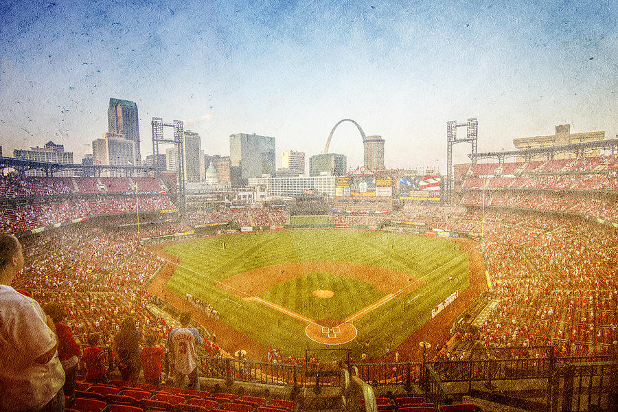 St. Louis Cardinals Photograph - St. Louis Cardinals Busch Stadium texture 2 by David Haskett II