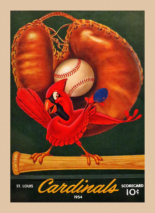 St. Louis Cardinals Painting - St. Louis Cardinals Vintage 1954 Scorecard by Big 88 Artworks