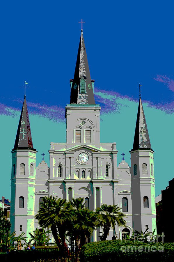 Andrew Jackson Digital Art - St Louis Cathedral 3 by Alys Caviness-Gober