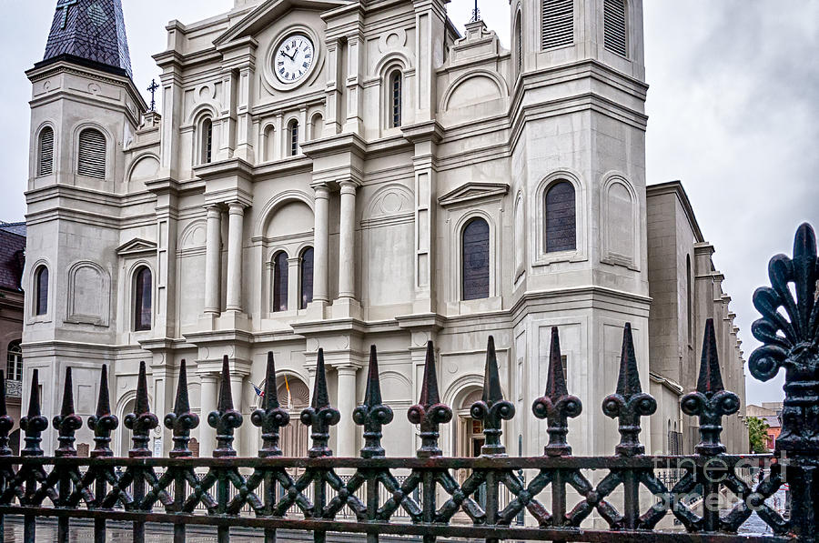 St. Louis Cathedral and Fence Photograph by Kathleen K Parker