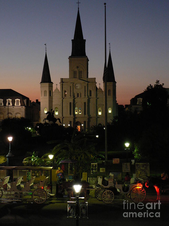 St Louis Cathedral at Night Photograph by Elizabeth Fontaine-Barr