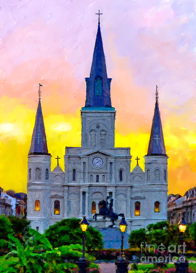 St. Louis Cathedral at Sunset Photograph by James Gamble St. Louis Cathedral at Sunset Photograph by James Gamble